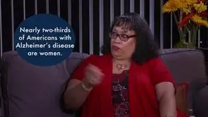 Caregiver and Older Woman Discussing Alzheimer's Majority Are Women