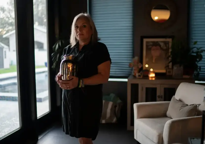 Sandra Bagwell Holding Her Son's Remains NYT Letter on 'Poisoning